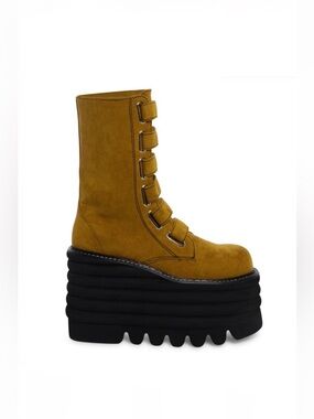 Mustard Yellow Platform Boots